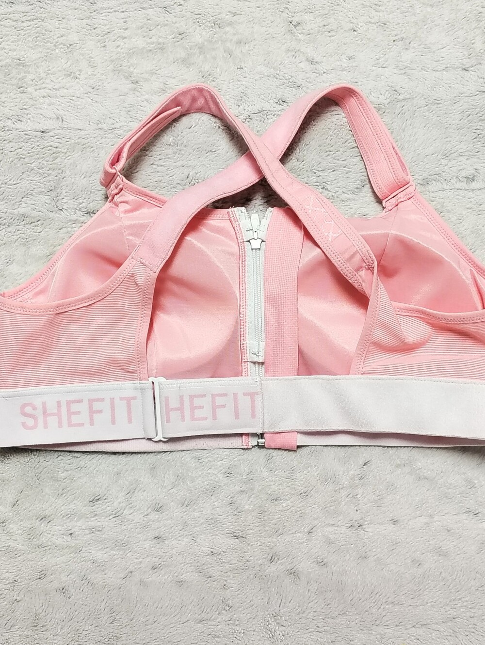 SHEFIT Ultimate Sports Bra Pink "Confident" Adjustable High-Impact Women's 2LUXE - Picture 12 of 14